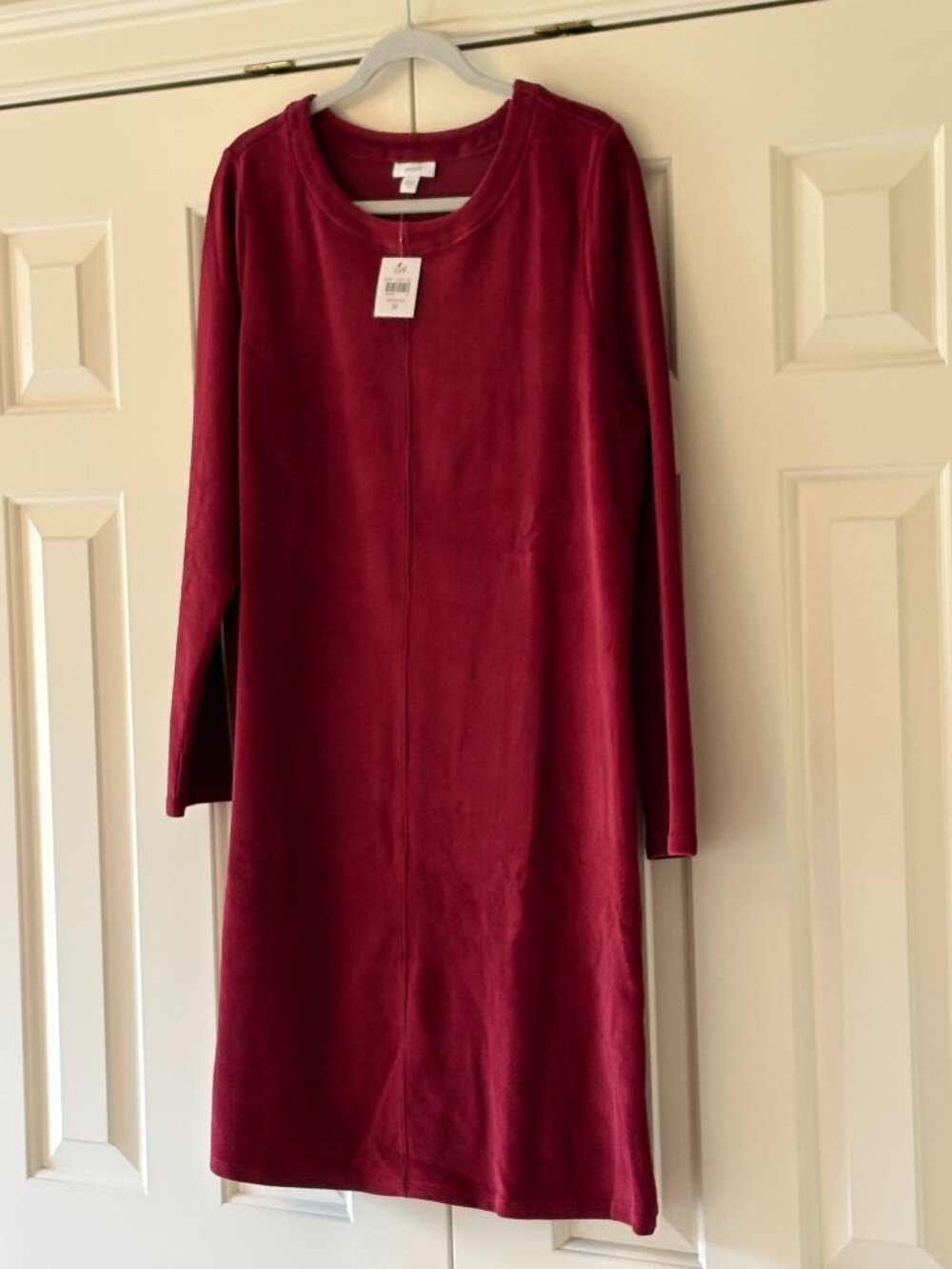 NWT J. Jill Pure Jill Corded Velour Vermillon Dress  Sz M